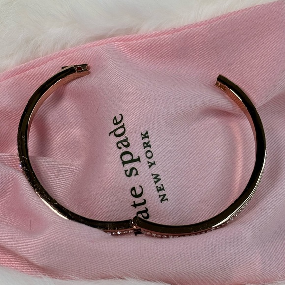Kate Spade “ring it up” rose gold and rhinestone paved bangle. Hinged  bangle - Picture 5 of 9